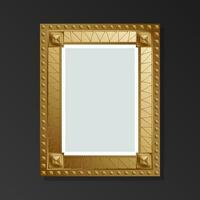 ouro estilo esvaziar retro cenário quadro, Armação em Preto fundo. plano estilo. vetor