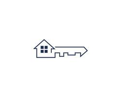 abstrato chave casa logotipo ícone Projeto com janela vetor conceito ilustração.