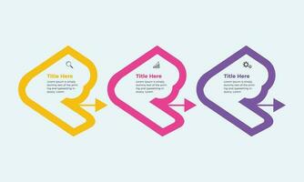 o negócio conceito infográfico modelo com diagrama. três passos apresentação o negócio infográfico modelo. moderno infográfico Projeto modelo vetor