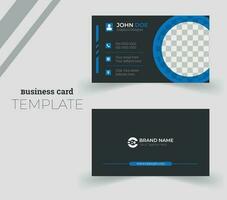 simples, minimalista e profissional o negócio cartão modelo dentro azul e Preto cor vetor