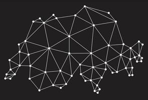 vetor baixo poligonal Suíça mapa.