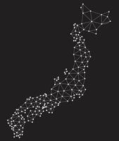 vetor baixo poligonal Japão mapa.