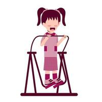 pequeno menina personagem exercício ilustração vetor