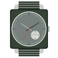 clássico Projeto mecânico relógio de pulso isolado em branco fundo. relógio face com hora, minuto e segundo mãos. vetor ilustração.