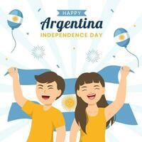 Argentina independência dia social meios de comunicação fundo ilustração desenho animado mão desenhado modelos vetor