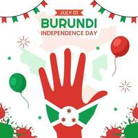 Burundi independência dia social meios de comunicação fundo ilustração desenho animado mão desenhado modelos vetor