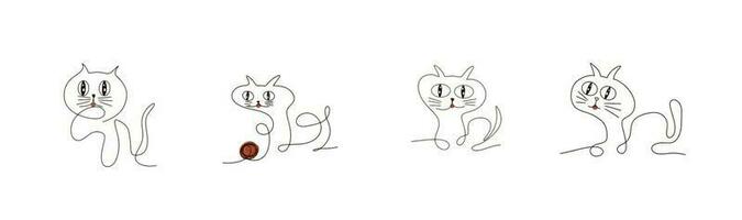 mão desenhando gato. ilustração gato. desenhando do gato em branco Backgroung para componente do Projeto. vetor