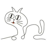 mão desenhando gato. ilustração gato. desenhando do gato em branco Backgroung para componente do Projeto. vetor