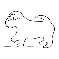 mão desenhando cachorro. ilustração cachorro. desenhando do cachorro em branco Backgroung para componente do Projeto. vetor