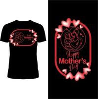 design de camiseta feliz dia das mães vetor