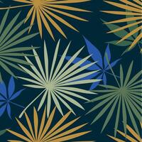 tropical folhas em azul. vetor