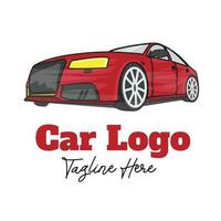 carro logotipo vetor ilustração com manequim texto em branco fundo.
