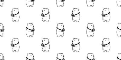 Urso desatado padronizar vetor polar Urso panda Câmera isolado fotógrafo papel de parede fundo branco