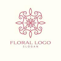 floral vetor logotipo Projeto. flores e folhas emblema. cosméticos logotipo modelo.