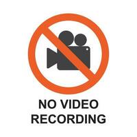 proibição placa não vídeo gravação símbolo isolado vetor