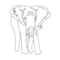 elefante linha arte vetor