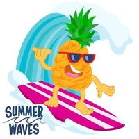 design de cartaz de verão com abacaxi vetor