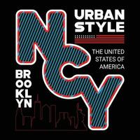 urbano estilo ncy Brooklyn a Unidos estados do América camiseta Projeto vetor