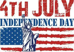 4º Julho independência dia camiseta Projeto vetor