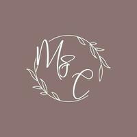 mc Casamento iniciais monograma logotipo Ideias vetor