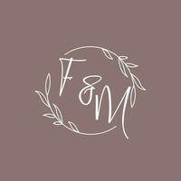 fm Casamento iniciais monograma logotipo Ideias vetor
