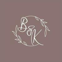 bk Casamento iniciais monograma logotipo Ideias vetor