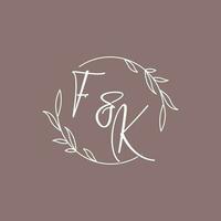fk Casamento iniciais monograma logotipo Ideias vetor