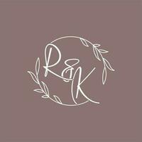 rk Casamento iniciais monograma logotipo Ideias vetor