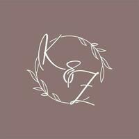 kz Casamento iniciais monograma logotipo Ideias vetor