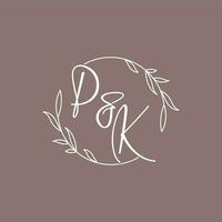 pk Casamento iniciais monograma logotipo Ideias vetor