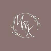 mk Casamento iniciais monograma logotipo Ideias vetor