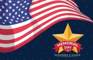 fundo do dia do memorial da bandeira americana vetor