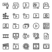 esboço ícones para vídeo contente. vetor