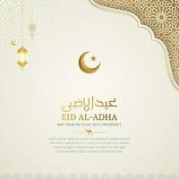 eid al-adha Mubarak islâmico ornamental social meios de comunicação postar Projeto vetor