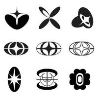 retro futurista elementos para Projeto grande coleção do abstrato gráfico geométrico símbolos e objetos dentro ano 2000 estilo vetor