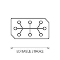 ícone linear de peças de computador elétrico vetor