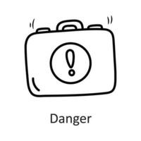 Perigo vetor esboço ícone Projeto ilustração. segurança símbolo em branco fundo eps 10 Arquivo