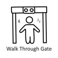 andar através portão vetor esboço ícone Projeto ilustração. segurança símbolo em branco fundo eps 10 Arquivo