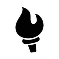 fogo tocha vetor sólido ícone Projeto ilustração. olímpico símbolo em branco fundo eps 10 Arquivo