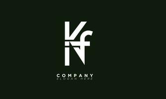 kf alfabeto cartas iniciais monograma logotipo e fk vetor