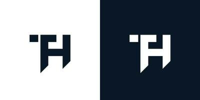 design moderno e forte do logotipo das iniciais da letra th vetor