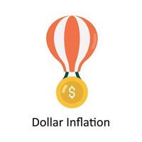 dólar inflação vetor plano ícone Projeto ilustração. finança símbolo em branco fundo eps 10 Arquivo