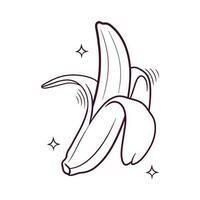 descascado banana. mão desenhado ícone. mão desenhado vetor ilustração