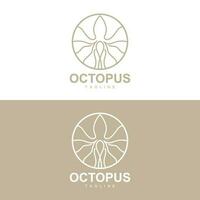 polvo logotipo, simples linha projeto, mar animal vetor japonês frutos do mar ingrediente, ícone símbolo ilustração