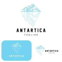 montanha logotipo, antártico iceberg logotipo projeto, natureza panorama vetor, produtos marca ilustração ícone vetor