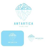 montanha logotipo, antártico iceberg logotipo projeto, natureza panorama vetor, produtos marca ilustração ícone vetor