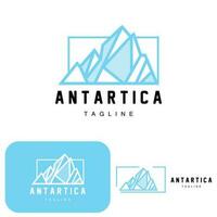 montanha logotipo, antártico iceberg logotipo projeto, natureza panorama vetor, produtos marca ilustração ícone vetor