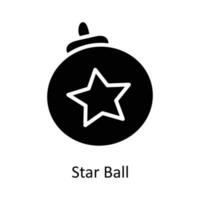 Estrela bola vetor sólido ícone Projeto ilustração. Natal símbolo em branco fundo eps 10 Arquivo