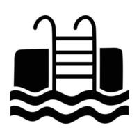 natação piscina vetor sólido ícone Projeto ilustração. olímpico símbolo em branco fundo eps 10 Arquivo