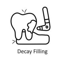 decair o preenchimento vetor esboço ícone Projeto ilustração. dentista símbolo em branco fundo eps 10 Arquivo